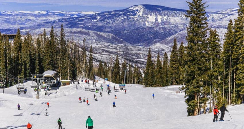 The snowy landscape in Colorado