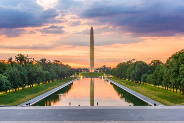 View of Washington Monument on National Mall