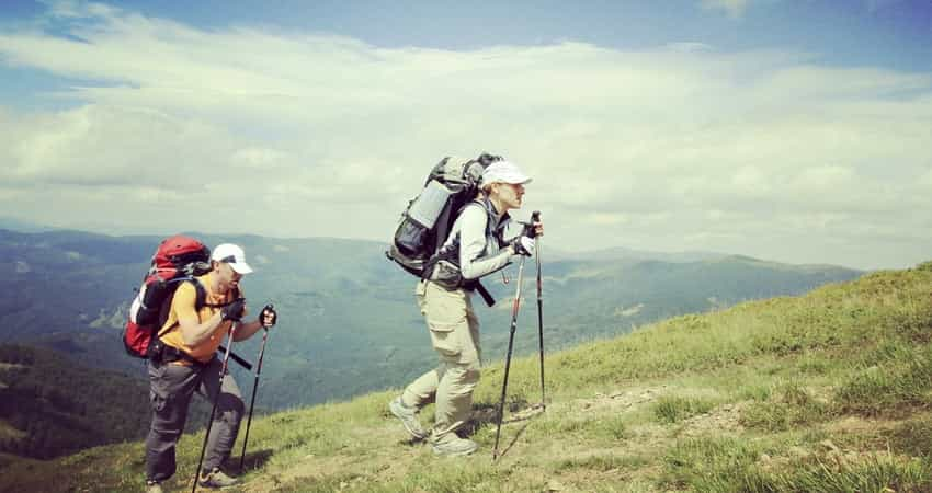 two hikers at zion national park