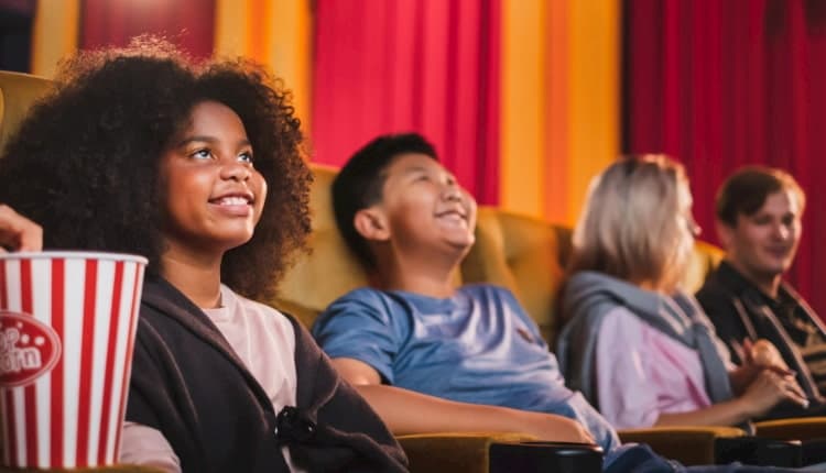 kids sitting in a movie theater