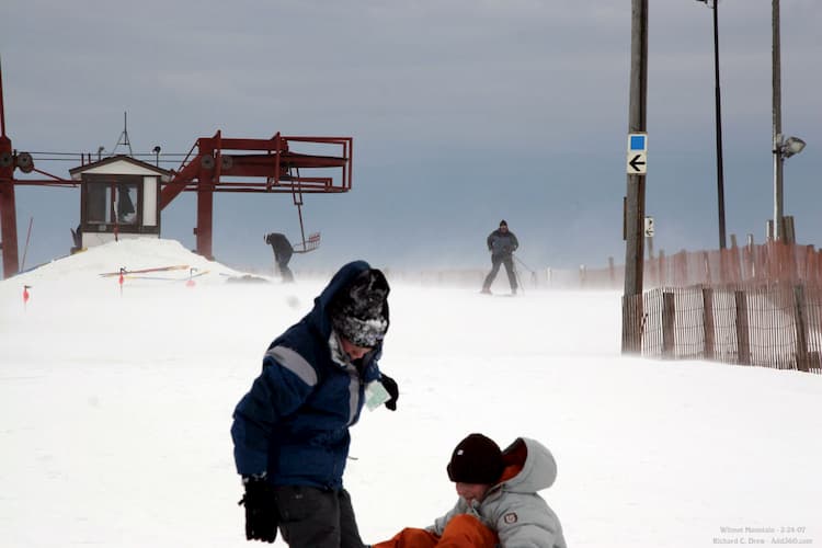 Top of Wilmot Mountain on windy day