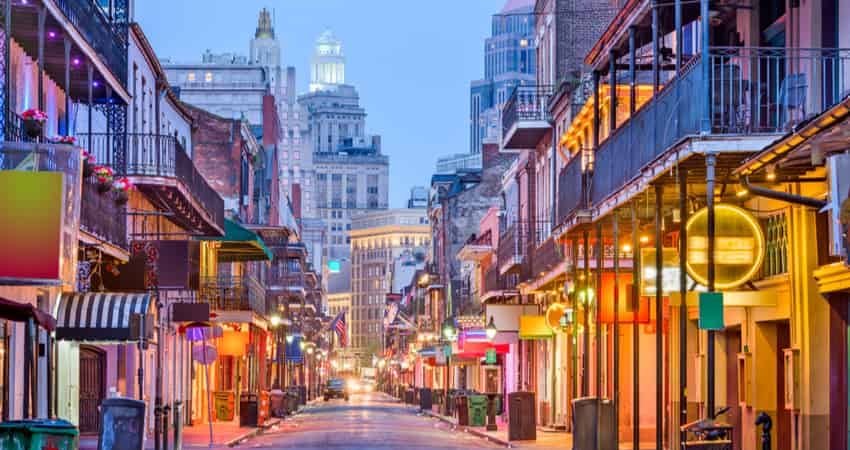 The French Quarter at dusk