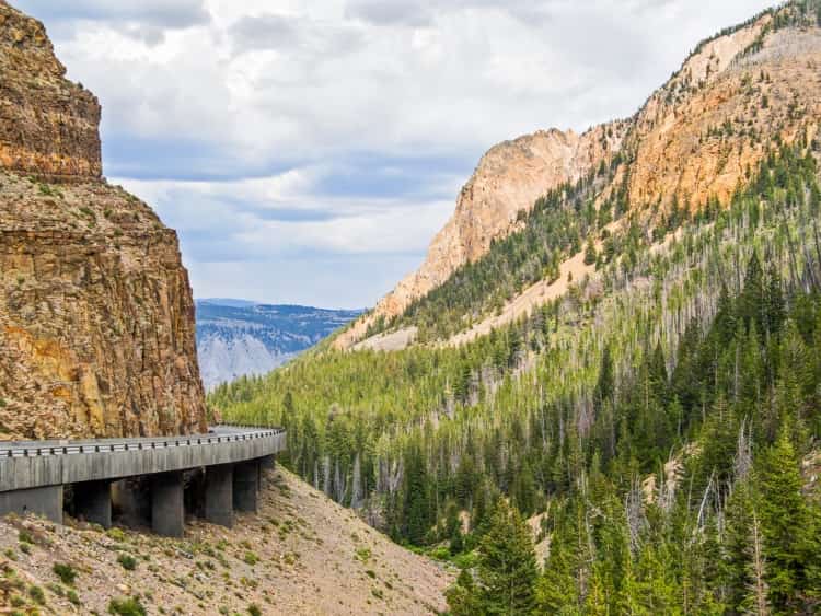 The Grand Loop Road near Yellowstone National Park