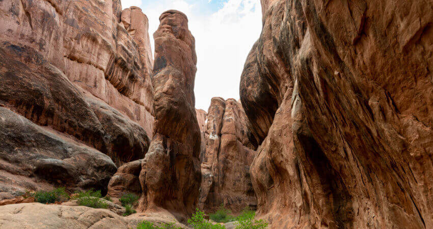 sandstone formations at Fiery Furnace in Arches National Park