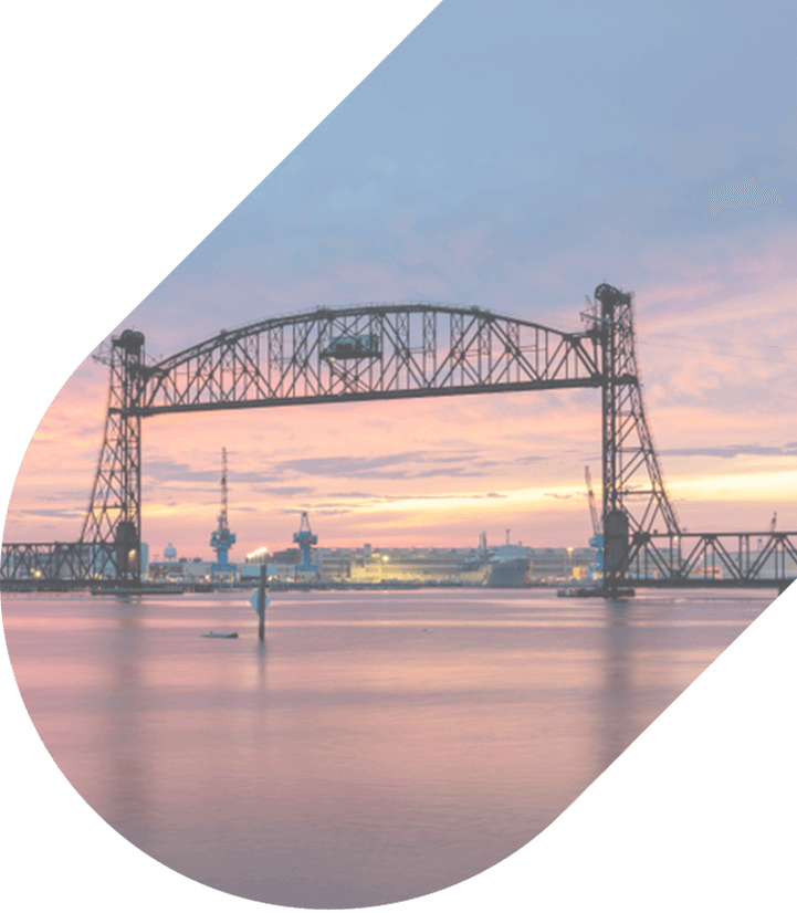 A bridge over the Elizabeth River between Chesapeake and Norfolk 