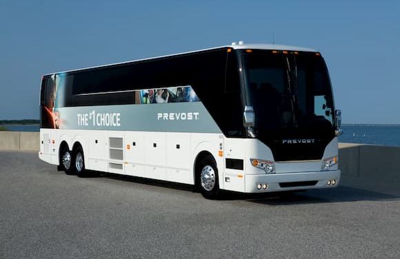 Prevost H-35 bus parked