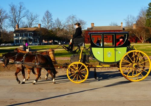 horse and buggy carriage at Colonial Williamsburg, Virginia