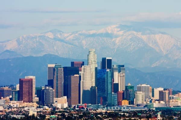 The Downtown Los Angeles skyline 