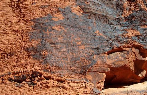 petroglyphs in red rock canyon
